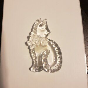 Gorham Full Lead Crystal cat ornament